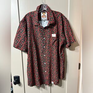 JK Collection by Old Smoke KY Derby rose 🌹 Button up short sleeve made by Brist